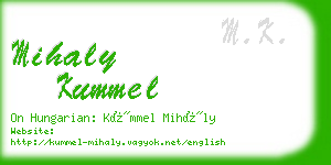 mihaly kummel business card